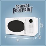 Nostalgia Retro Microwave Oven - 0.7 Cu Ft, 700-Watt Countertop Size with Glass Turntable, Child Safety Lock, 8 Auto-Cook Programs, Digital Clock - White - Image 6