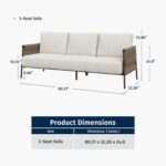 EAST OAK Life Chatter Outdoor Patio Furniture | Outdoor Sofa 3 Seats with Waterproof Thick Cushions | Deep Seating Modern Patio Sofa for Garden, Porch, Balcony & Backyard | Chestnut & Apricot - Image 10