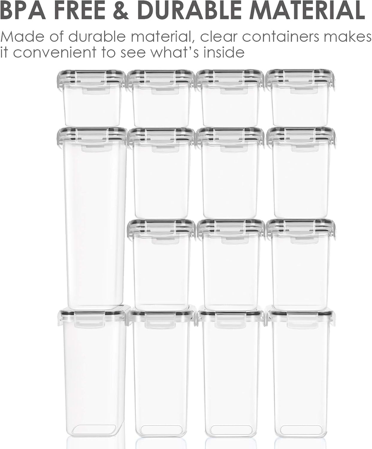 71oof4gOo1L._AC_SL1500_.jpg Vtopmart Airtight Food Storage Containers Set with Lids, 15pcs BPA Free Plastic Dry Food Canisters for Kitchen Pantry Organization and Storage, Dishwasher safe,Include 24 Labels, Black - Image 7