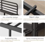 soges Twin Over Twin Metal Bunk Bed with Ladder & Guardrail, Space-Saving Bunk Bed, Heavy Duty Metal Bed Frame for Teens Adults, Black - Image 7