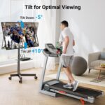 PERLESMITH Mobile TV Stand for 23-60 Inch LCD LED Flat/Curved Screen TVs, Tilt TV Cart Holds up to 88Lbs, Portable TV Stand with Laptop Shelf, Rolling TV Floor Stand Max VESA 400x400mm (PSTVMC06) - Image 4