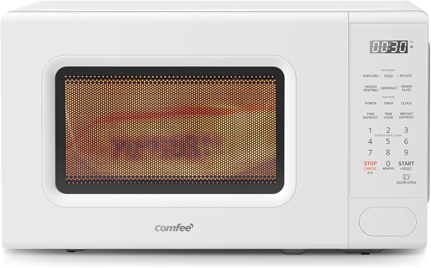 71soiMur0rL._AC_SL1500_.jpg COMFEE CMO-C20M1WH Retro Microwave with 11 power levels, Fast Multi-stage Cooking, Turntable Reset Function Kitchen Timer, Speedy Cooking, Weight/Time Defrost, Memory function, Children Lock, 700W - Image 2