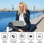 Okany Blue Light Blocking Glasses for Women Men Woman Black Computer Screen Filter Gaming Glasses Womens Mens 99.9% Blue Light Blocker Round Fashion Eye Glasses - Image 7