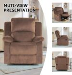 Phoenix Home Manual Recliner Chair, Soft Fabric Overstuffed Recliner Single Sofa Recliner for Living Room, Heavy Duty and Safety Reclining Mechanism,Brown - Image 7