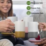 Large Ceramic Coffee Mug Set of 4, 16 oz Tea Cups with Handle, Porcelain Mug for Latte, Hot Tea, Cappuccino, Milk, Cocoa, Microwave & Dishwasher Safe Cups for Men Women Mug Lovers, Housewarming Gift - Image 7