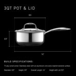 HexClad Hybrid Nonstick 3-Quart Saucepan with Tempered Glass Lid, Stay-Cool Handle, Dishwasher-Friendly, Oven-Safe Up to 900°F, Induction Ready, Compatible with All Cooktops - Image 4