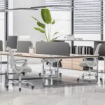 Sweetcrispy Office Computer Desk Managerial Executive Chair, Ergonomic Mid-Back Mesh Rolling Work Swivel Chairs with Wheels, Comfortable Lumbar Support, Comfy Arms for Home,Bedroom,Study,Student,Grey - Image 3