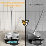 Paper Towel Holder Countertop, Stainless Steel, Weighted Base, Paper Towel Stand Holder for Kitchen Bathroom Farmhouse Essentials Decor Accessories, Silver - Image 4