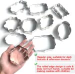 Frame Cookie Cutters 10pcs Stainless Steel Plaque Cookie Cutter Difference Shapes, DIY Fondant Cutters Tiles Metal Pancake Molds for Biscuit Wedding Baking Decorations Holiday Birthday Party - Image 5