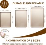 Baking Sheet Pan Set of 3, Commercial Cookie Sheets for Baking, Nonstick Half/Quarter/Jelly Roll Pans Replacement Toaster Oven Tray, Heavy Duty & Easy Clean, Champagne Gold - Image 4