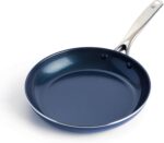 Blue Diamond 10" Nonstick Frying Pan Skillet, Diamond Infused PFAS & PTFE-Free Ceramic Pot, Dishwasher & Oven Safe, Stay Cool Handle, Durable Non Toxic Metal Utensil Safe, Egg & Omelet Pan, Blue - Image 2