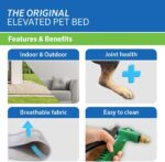 Coolaroo Original Elevated Dog Bed - Breathable Off-The-Ground Pet Bed with Cooling Fabric, Joint Relief & Moisture-Resistant Fabric, 100% Recyclable, Easy Clean, Grey, Medium - Image 4