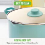 GreenLife 6QT Nonstick Stockpot with Straining Lid, Soft Grip, PFAS-Free Ceramic, Pour Spout, Multipurpose Cooking Pot, Sauces & Soups, Milk Pan, Stay-Cool Handles, Dishwasher & Oven Safe, Turquoise - Image 10