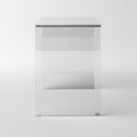 Neos Modern Furniture Bent Glass Computer Desk, Rectangular Shaped PC Laptop Workstation Table for Home Office, Clear - Image 7