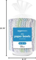 Amazon Basics Ultra Paper Bowls, 20 Oz, Disposable, 540 Count (4 packs of 135), White (Previously Encore) - Image 9