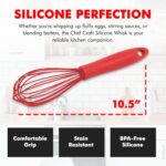 Chef Craft Premium Silicone Wire Cooking Whisk, 10.5 Inch, Red - Image 5
