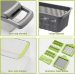 Vegetable Chopper, Multi 11-in-1 Food Choppers, Vegetable Slicer Cutter, for Onion Tomato Fruit, Mandoline Slicer Cutter Chopper, Quality Kitchen Appliance - Image 7