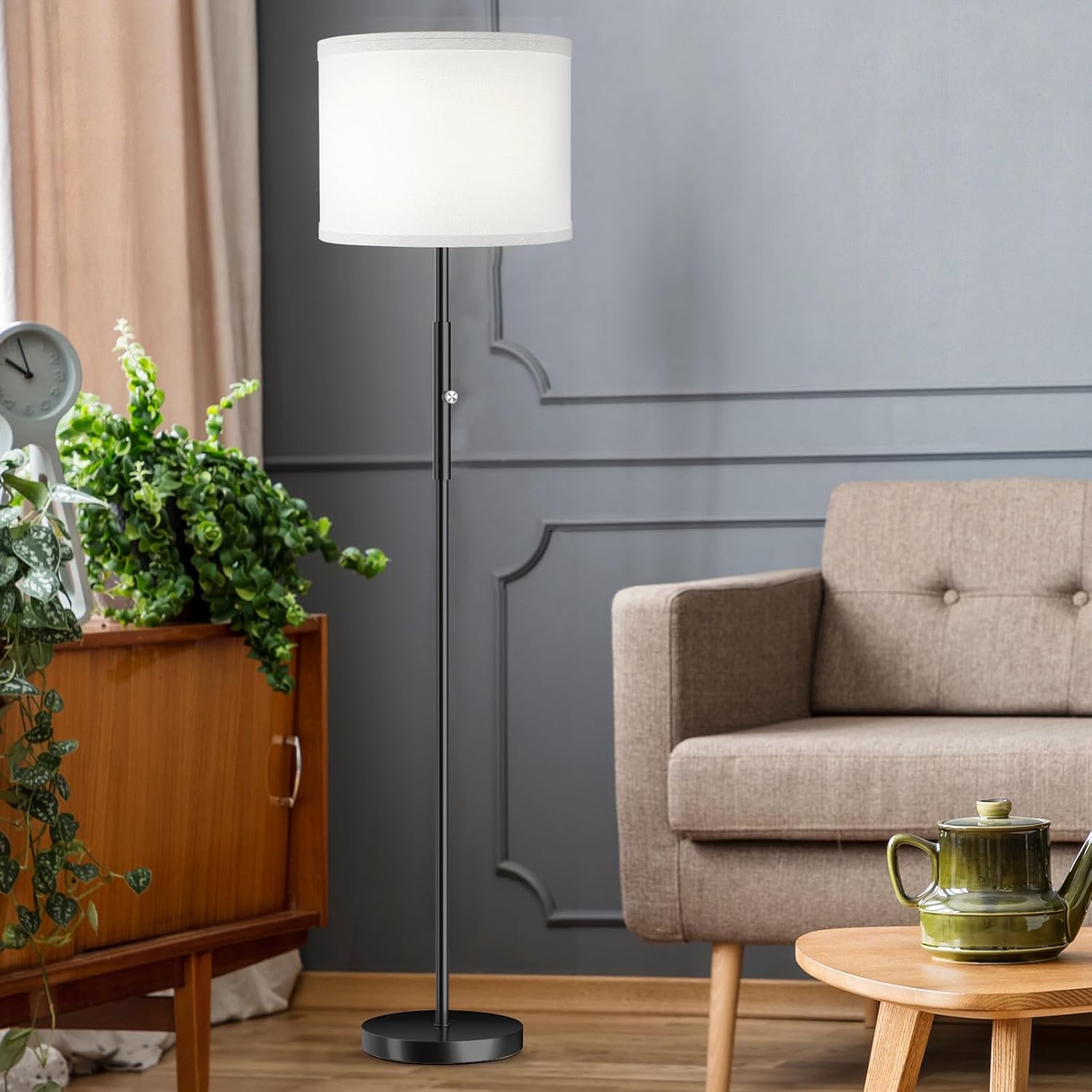 71ygjL-XEjL._AC_SL1500_.jpg PARTPHONER Floor Lamp for Living Room Bedroom, 65’’ Modern Tall Lamp Simple Design Standing Lamps | 3 Color Temperature Rotary Switch Floor Lamp Suitable for Bedroom, Study Room, Office - Image 4