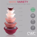 COOK WITH COLOR Mixing Bowls with TPR Lids - 12 Piece Plastic Nesting Bowls Set includes 6 Prep Bowls and 6 Lids, Microwave Safe (Rose) - Image 5