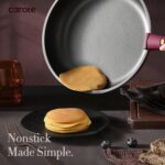 CAROTE 21pcs Pots and Pans Set, Nonstick Cookware Set Detachable Handle, Induction Kitchen Cookware Sets Non Stick with Removable Handle, RV Cookware Set, Gold and Purple - Image 4