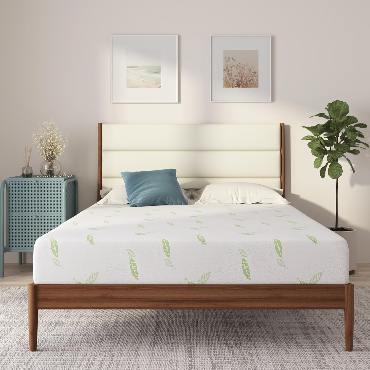 818CcKmeL._AC_SL1500_.jpg NapQueen Twin Size, 6 Inch Anula Green Tea Infused Memory Foam Mattress, Bed in a Box, CertiPUR-US Certified - Image 2