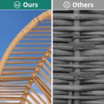 Shintenchi Wicker Egg Chair,Oversized Outdoor Indoor Rocking Chair,Large PE Rattan Rocking Chair with Cushion for Patio, Balcony, Backyard, Garden, Beige - Image 8