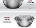 FineDine Stainless Steel Mixing Bowls Set, Dishwasher Safe, Up To 8 Quart Metal Mixing Bowls For Kitchen, Nesting, Large, Small, Big Food Prep, Cooking, Baking - Image 5
