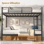 soges Twin Over Twin Metal Bunk Bed with Ladder & Guardrail, Space-Saving Bunk Bed, Heavy Duty Metal Bed Frame for Teens Adults, Black - Image 4