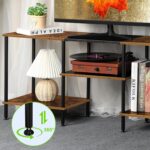 TV Stand for Bedroom 50 Inch TV Stand with Power Outlet 3 Tier Entertainment Center with Storage TV Console Table for 50 43 40 32 Inch TV, Rustic Brown - Image 5