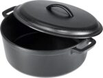 Amazon Basics Round Pre-Seasoned Cast Iron Dutch Oven Pot with Lid and Dual Handles, Heavy-Duty & Large, 7-Quart, Black - Image 3