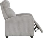 Lexicon Corduroy Pushback Recliner Chair Armchair Push Back Recliner, Solid Wood Frame and Metal Base, Easy Assembly Small Soft Single Sofa Accent Chair for Living Room/Office/Apartment, Light Grey - Image 14