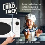 Nostalgia Retro Microwave Oven - 0.7 Cu Ft, 700-Watt Countertop Size with Glass Turntable, Child Safety Lock, 8 Auto-Cook Programs, Digital Clock - White - Image 5