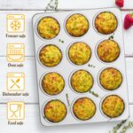 E-far Muffin Pan 12-Cup, Set of 2, Stainless Steel Cupcake Pan Metal Muffin Baking Tins for Oven, Regular Size & Easy Clean, Non-toxic & Dishwasher Safe - Image 5
