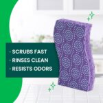 Scotch-Brite Scrub Dots Non-Scratch Scrub Sponge, Rinses Clean, for Washing Dishes and Cleaning Kitchen, 3 Scrub Sponges - Image 4