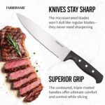 Farberware 22-Piece Never Needs Sharpening Triple Rivet High-Carbon Stainless Steel Knife Block and Kitchen Tool Set, Black, Durable ANDPrecision Cutlery - Image 4
