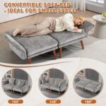 60.2in Loveseat Modern Sofa with Chenille Fabric for Living Room Bedroom Office 20in Deapth(Grey, 2 Seat) - Image 5