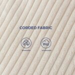 MAXYOYO Modern Accent Chair, Comfy Living Room Chair with Metal Frame Wooden Armrest, Upholstered Armchair with Soft Cushion for Bedroom Balcony Lounge Reading Room, Beige - Image 9