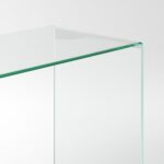 Neos Modern Furniture Bent Glass Computer Desk, Rectangular Shaped PC Laptop Workstation Table for Home Office, Clear - Image 10