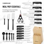Farberware 22-Piece Never Needs Sharpening Triple Rivet High-Carbon Stainless Steel Knife Block and Kitchen Tool Set, Black, Durable ANDPrecision Cutlery - Image 3
