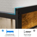 Twin Bed Frame with Smart LED Lights, Storage Headboard and USB Charging Station, Metal Platform Bed Easy Assembly, Noise Free, No Box Spring Needed - Image 8