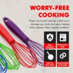 Chef Craft Premium Silicone Wire Cooking Whisk, 10.5 Inch, Red - Image 4