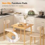 HOOBRO Bamboo Dining Table, Square Dining Table for 2, 27.6" Kitchen Table for Small Space, Writing Table, Easy to Assemble, for Dining Room, Living Room, Office, Kitchen, Natural YL70CZ01G1 - Image 4