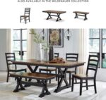 Signature Design by Ashley Wildenauer Rustic Armless Dining Chair, Set of 2, Black & Light Brown - Image 7