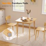 HOOBRO Bamboo Dining Table, Square Dining Table for 2, 27.6" Kitchen Table for Small Space, Writing Table, Easy to Assemble, for Dining Room, Living Room, Office, Kitchen, Natural YL70CZ01G1 - Image 10