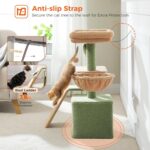 PETEPELA Cactus Cat Tree for Indoor Cats, 32'' Small Cat Tower Cat Condo with Sisal Scratching Ramp, Cozy Hammock and Removable Top Bed Perch for Kittens, Green - Image 7
