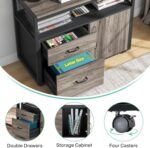 Tribesigns L Shaped Desk with Drawer Cabinet, 63" Executive Computer Desk and lateral File Cabinet, 2 Piece Home Office Furniture with Drawers for Hanging File, Doors with Locks (Gray, 63 inches) - Image 5