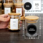 4OZ Glass Spice Jars with Bamboo Lids and 315 Labels, 32 Pcs Clear Food Storage Containers for Kitchen Sugar Salt Coffee Tea Beans - Image 5