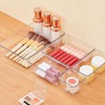 SMARTAKE 13-Piece Drawer Organizers with Non-Slip Silicone Pads, 5-Size Desk Bathroom Drawer Organizer Trays Storage Tray for Makeup, Jewelries, Utensils in Bedroom Dresser, Office and Kitchen, Clear - Image 3