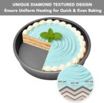 Tiawudi 9" Round Cake Pan Set of 2, 0.8mm Thick Heavy Duty Bakeware for Tiered & Layered Cakes, Nonstick Baking Pan with Diamond Texture for Even Heating, Cake Mold - Image 5