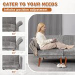 60.2in Loveseat Modern Sofa with Chenille Fabric for Living Room Bedroom Office 20in Deapth(Grey, 2 Seat) - Image 4